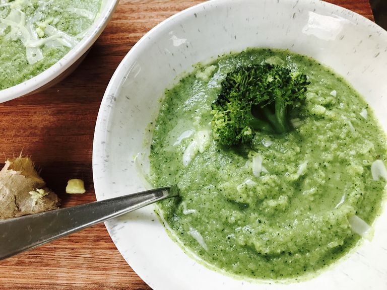 Questa zuppa, aglio polvere, broccoli cavolfiori, cuocere vapore, etichetta nutrizionale